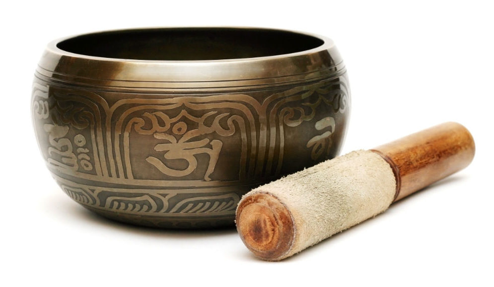 Tibetian singing bowl isolated